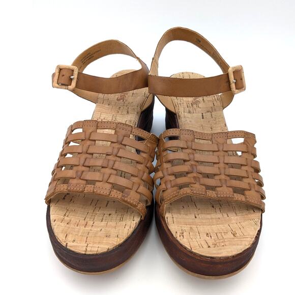 Korks Marley Platform Wedge Sandal Ankle Strap Women's Brown Size US10M EU41 - Picture 2 of 12